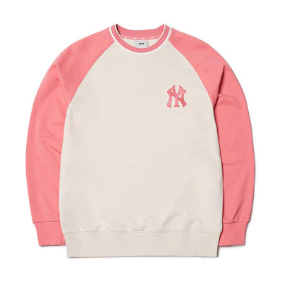 MLB FW21 Colorblock Retro Pullover Sweatshirt Pink Unisex 3AMTB0514-50CRS