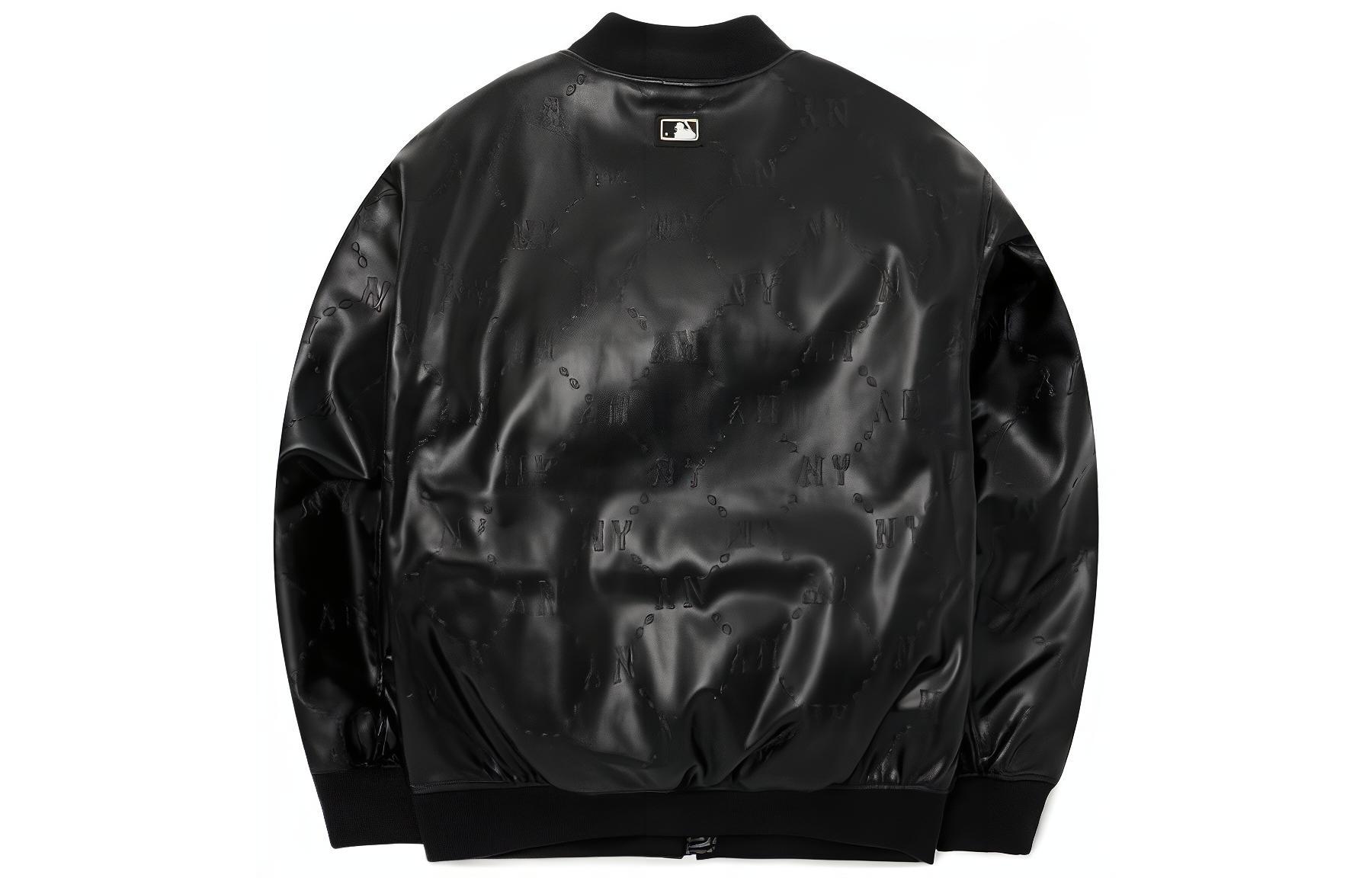 Lookbook MLB FW22 블랙 루즈핏 로고 패치 야구 재킷. 3AJPM0324-50BKS