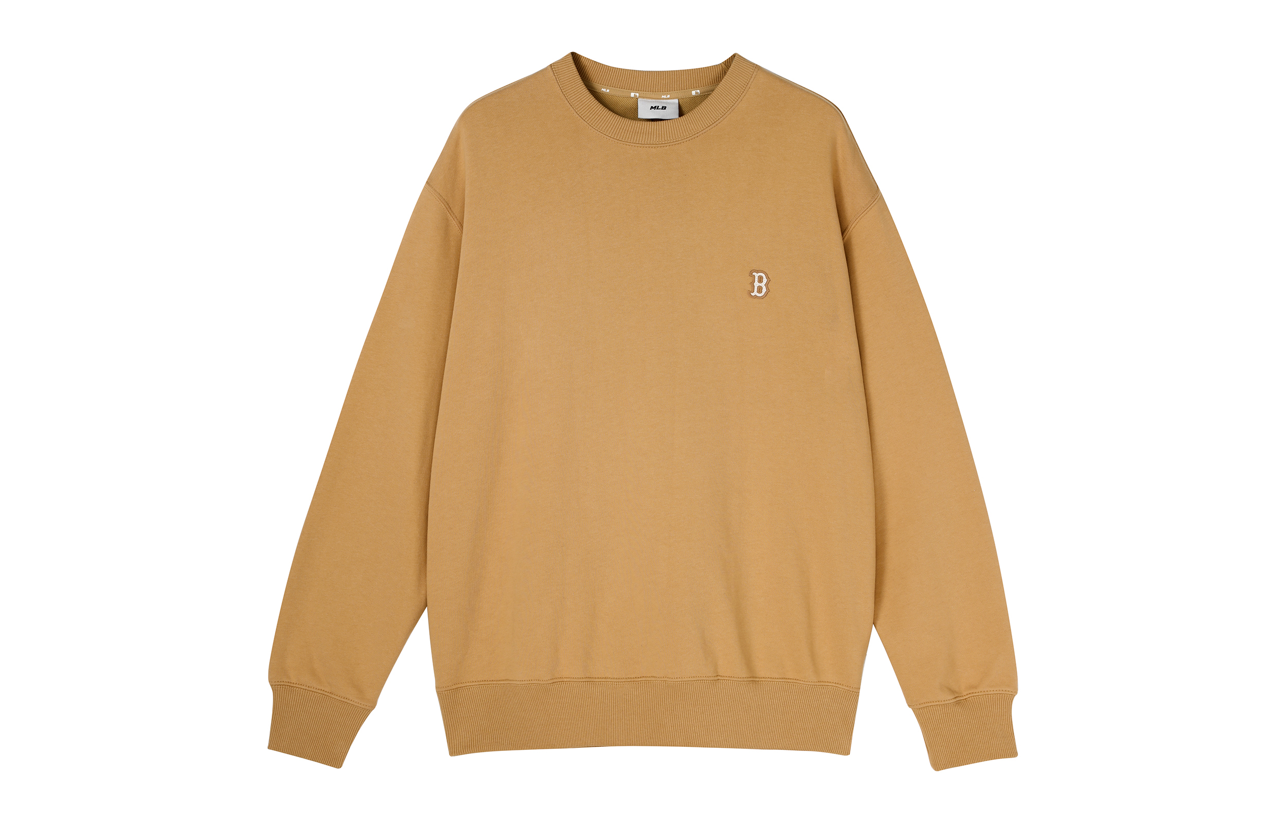 MLB FW22 Beige Crewneck Sweatshirt Unisex Casual Logo Print Pullover 3AMTB0124-43BGS
