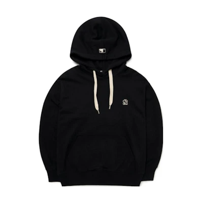 MLB FW22 Black Hoodie Unisex with Small Logo Embroidery Long Sleeve Pullover 3AHDB0124-50BKS