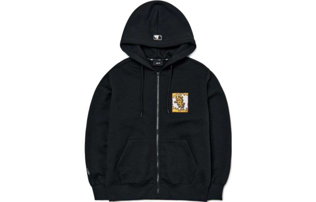 MLB FW22 Black Hoodie with Zipper and Print 3ATRC0126-44BKS