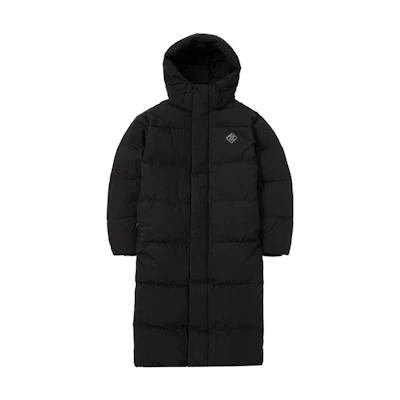 MLB FW22 Black Long Puffer Jacket Unisex Hooded Full-Zip Winter Coat 3ADJB0926-50BKS