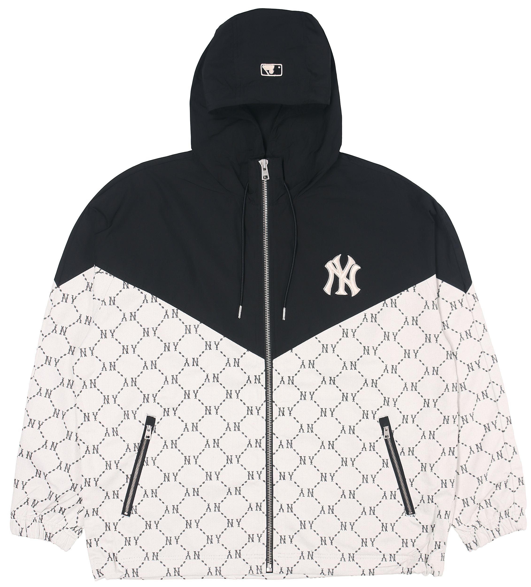 MLB FW22 Black Patchwork Logo Embroidered Hoodie Jacket Unisex. 3AWJM0224-50CRS 圖 2