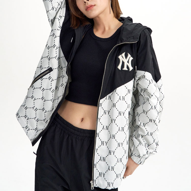 MLB FW22 Black Patchwork Logo Embroidered Hoodie Jacket Unisex. 3AWJM0224-50CRS 圖 4