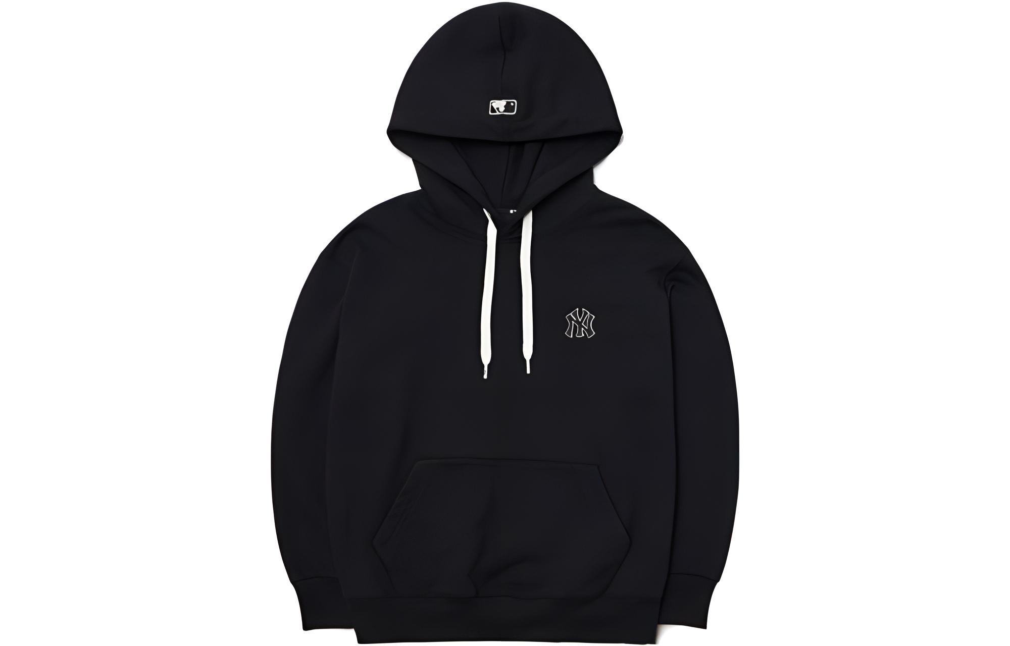 MLB FW22 Black Unisex Solid Color Drawstring Long-Sleeve Hoodie 3AHDB0521