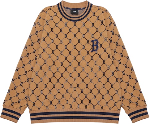 MLB FW22 Boston Red Sox Logo Embroidered Crewneck Monogram Brown Unisex Sweatshirt 3AMTM0724-43BGD Buy MLB FW22 Boston Red Sox Logo Embroidered Crewneck Monogram Brown Unisex Sweatshirt 3AMTM0724-43BGD