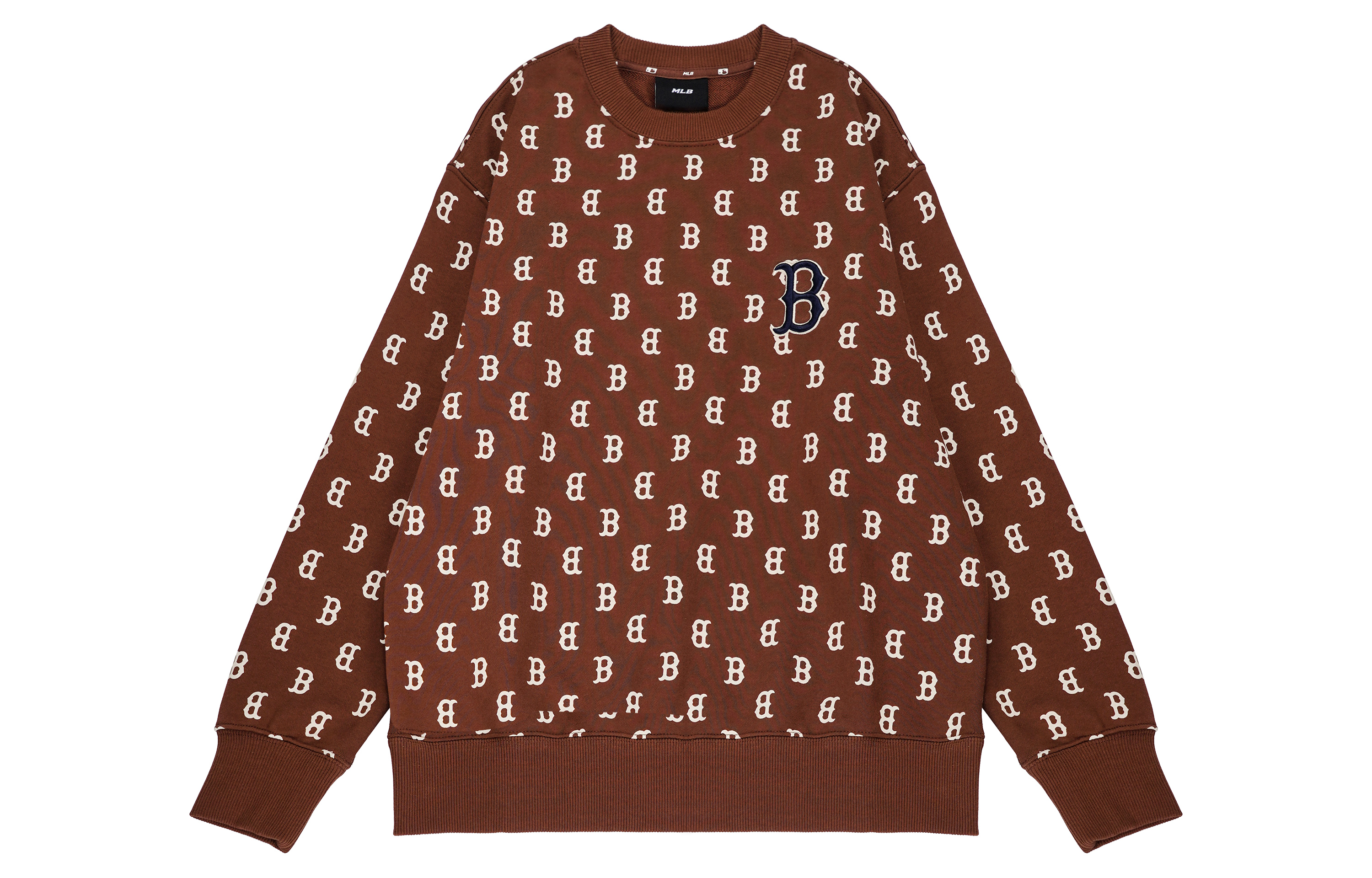 MLB FW22 Boston Red Sox Logo Embroidered Crewneck Sweatshirt Brown Unisex 3AMTM0224-43BRD