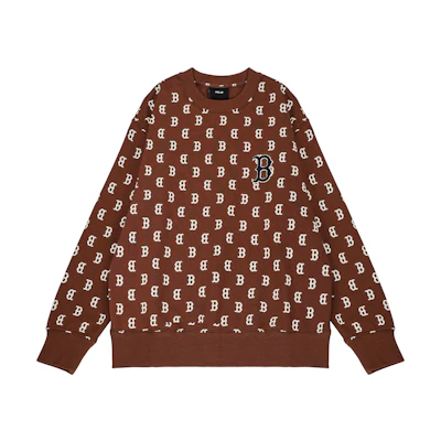 MLB FW22 Boston Red Sox Logo Embroidered Crewneck Sweatshirt Brown Unisex 3AMTM0224-43BRD
