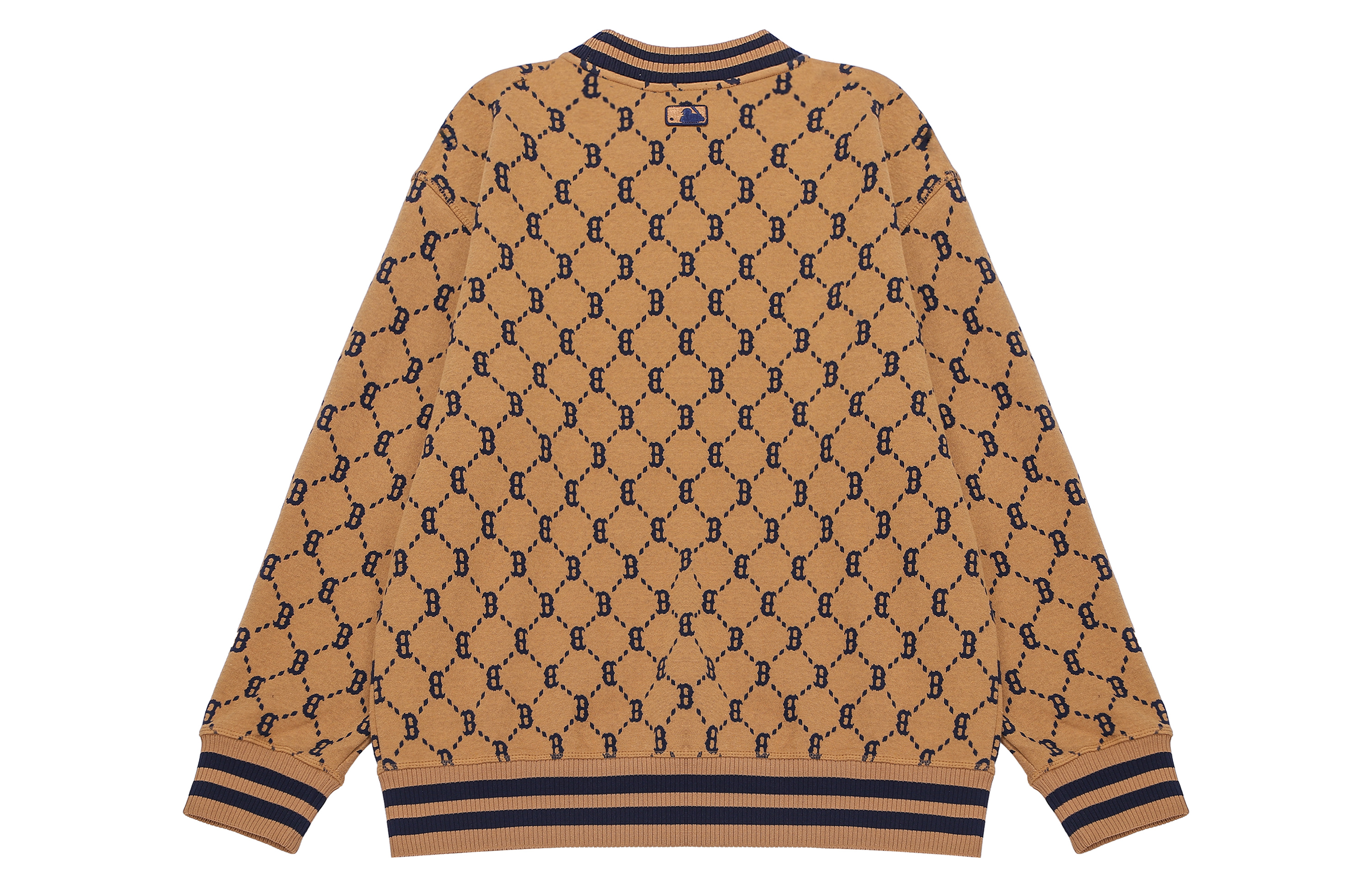 Lookbook MLB FW22 Boston Red Sox Logo Embroidered Crewneck Monogram Brown Unisex Sweatshirt 3AMTM0724-43BGD