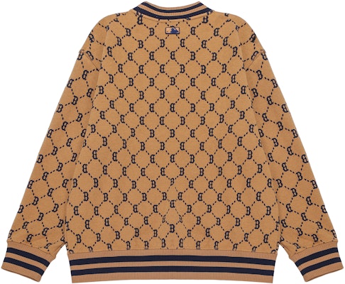 MLB FW22 Boston Red Sox Logo Embroidered Crewneck Monogram Brown Unisex Sweatshirt 3AMTM0724-43BGD Lookbook MLB FW22 Boston Red Sox Logo Embroidered Crewneck Monogram Brown Unisex Sweatshirt 3AMTM0724-43BGD