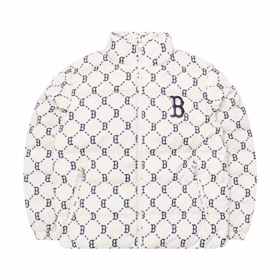 MLB FW22 Diamond Monogram Short Puffer Jacket Unisex Beige 3ADJM0826-43BGL