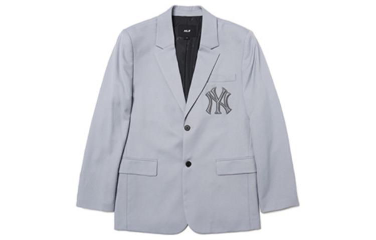 Order Blazer Unisex MLB FW22 Gris con Parche de Letras Sólidas y Botón Simple. 3AJK01014-50GRS