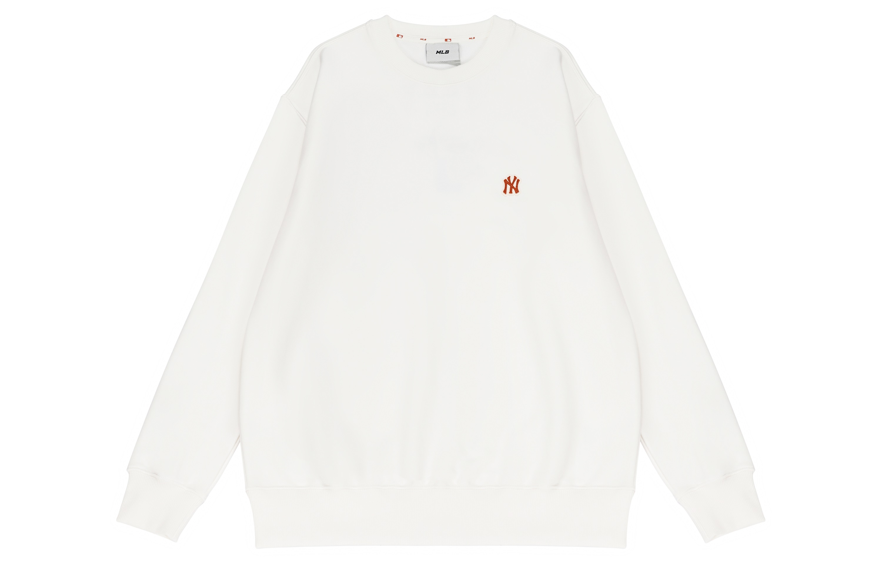 MLB FW22 Ivory White Unisex Oversized Solid Long Sleeve Sweatshirt 3AMTB0124-50IVS