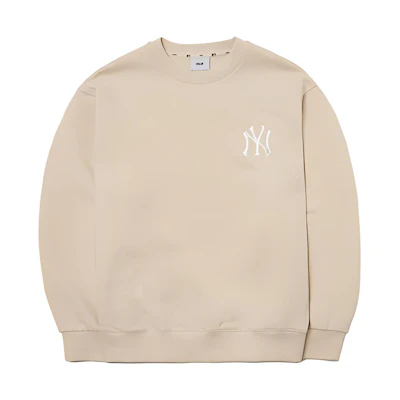 MLB FW22 Logo Embroidered Animal Print Pullover Sweatshirt Khaki Unisex 3AMT00221-50BGL
