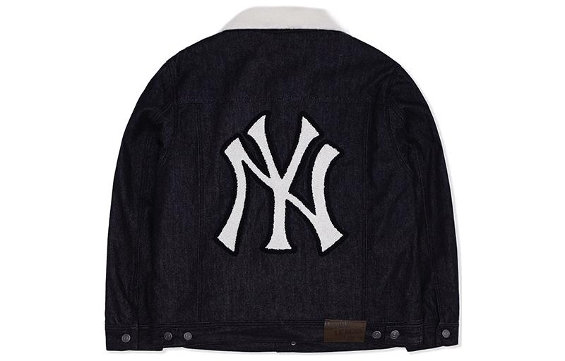 MLB FW22 Logo Print Long Sleeve Denim Jacket Unisex Black 3ADKEC126-50BKS 圖 3