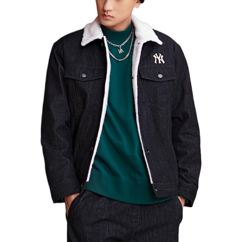 MLB FW22 Logo Print Long Sleeve Denim Jacket Unisex Black 3ADKEC126-50BKS 圖 4