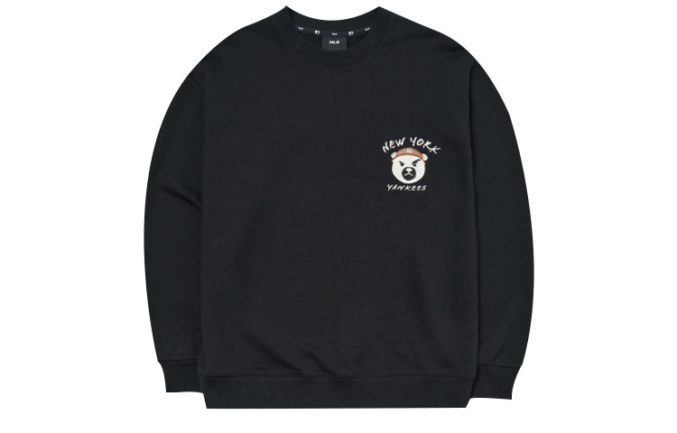 MLB FW22 Logo Print Retro Crewneck Sweatshirt Unisex Black 3AMTE0124-50BKS