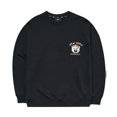 MLB FW22 Logo Print Retro Crewneck Sweatshirt Unisex Black 3AMTE0124-50BKS