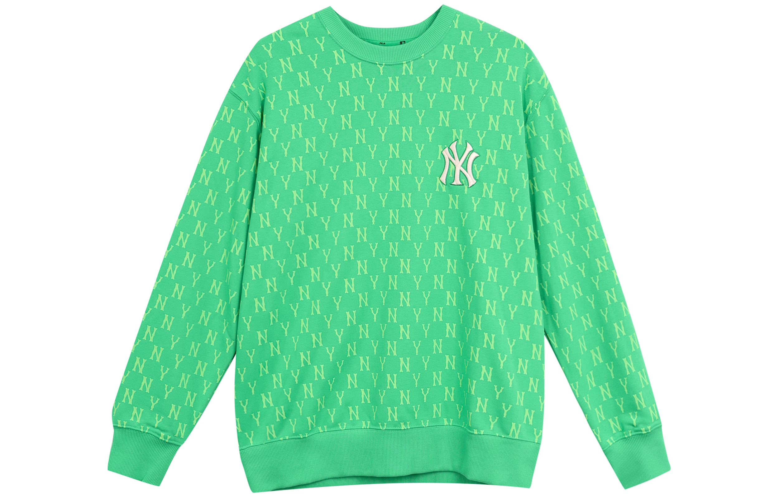 MLB FW22 New York Yankees Retro Logo Embroidered Crewneck Sweatshirt Green Unisex 3AMTM0224-50GNS