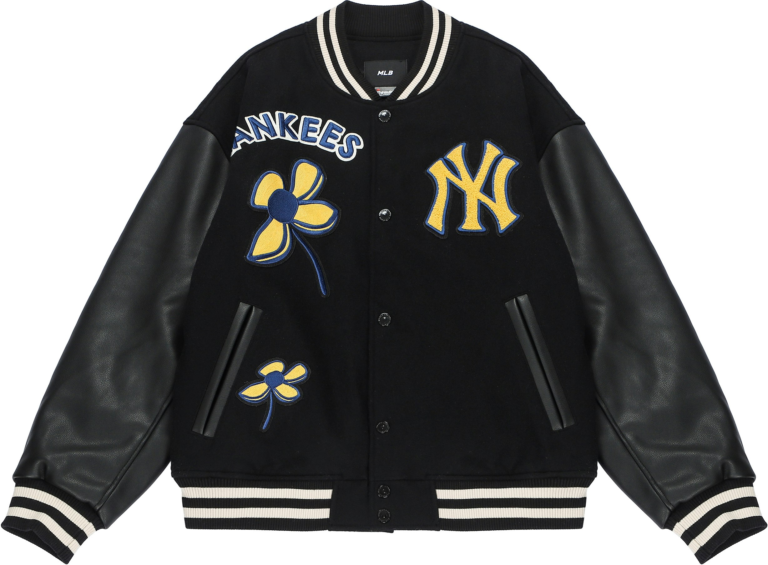 mlb-fw-22-patchwork-embroidered-black-baseball-jacket-unisex-casual-couple-style-3-ajpf-0124-50-bks