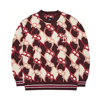 MLB FW22 Pattern Embroidered Colorblock Pullover Sweatshirt Unisex 3AMTY0124-43WIS