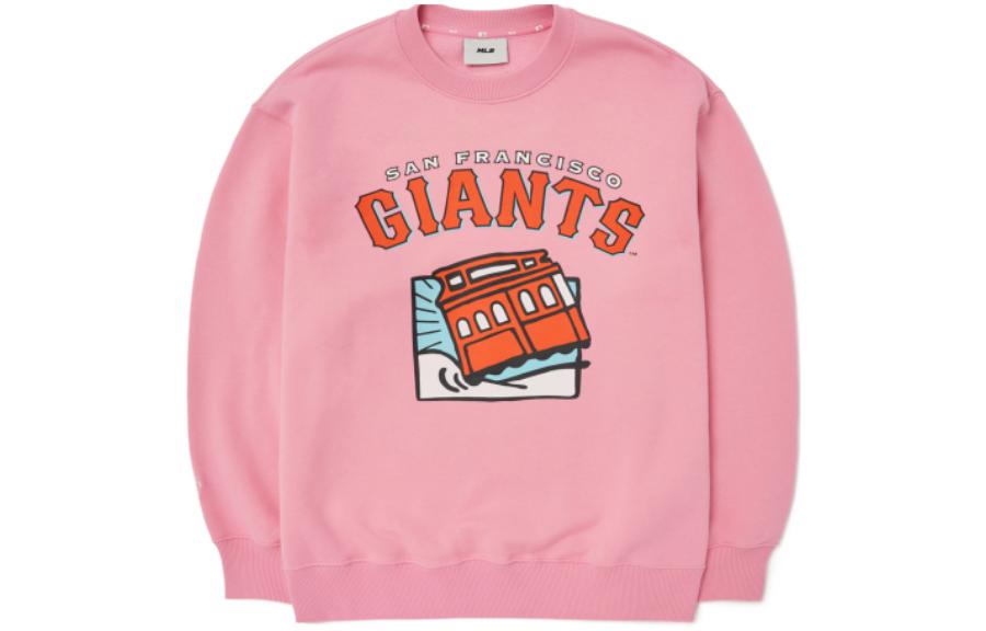 MLB FW22 Pink Logo Graphic Crewneck Long Sleeve Unisex Sweatshirt 3AMTC0126-14PKS