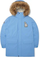 MLB FW22 Solid Logo Embroidered Hooded Puffer Jacket Unisex Blue Short款 3ADJB1926-07BLL MLB FW22 Solid Logo Embroidered Hooded Puffer Jacket Unisex Blue Short款 3ADJB1926-07BLL