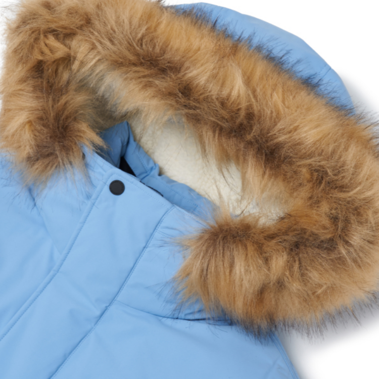 Shop MLB FW22 Jaket Puff Bersulam Logo Hood Unisex Biru Short款. 3ADJB1926-07BLL