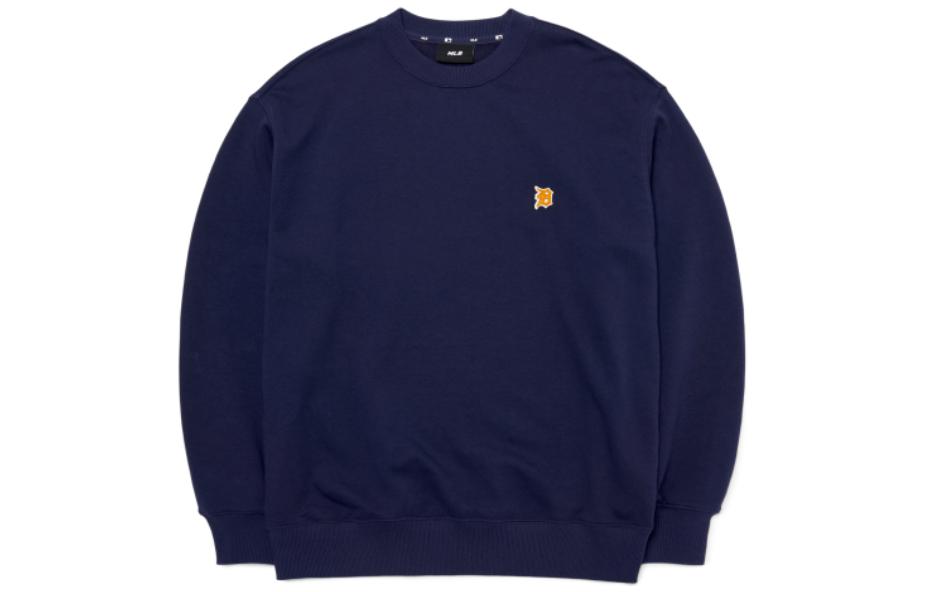 MLB FW22 Solid Logo Print Pullover Sweatshirt Navy Unisex Couples Style 3AMTB0124-46NYD