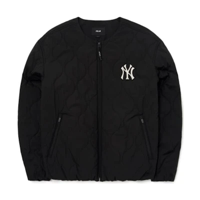 MLB FW22 Unisex Logo Collarless Long Sleeve Cotton Jacket Black 3APDB0126-50BKS