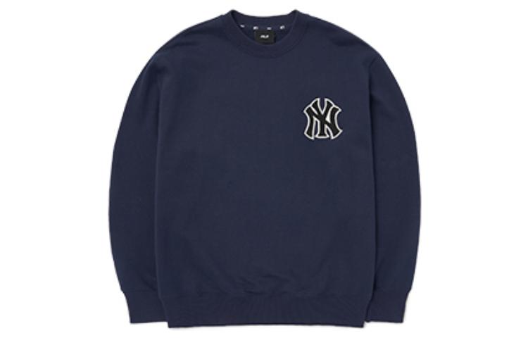 MLB FW22 Unisex Navy Blue Crewneck Pullover Sweatshirt 3AMTI0126-1