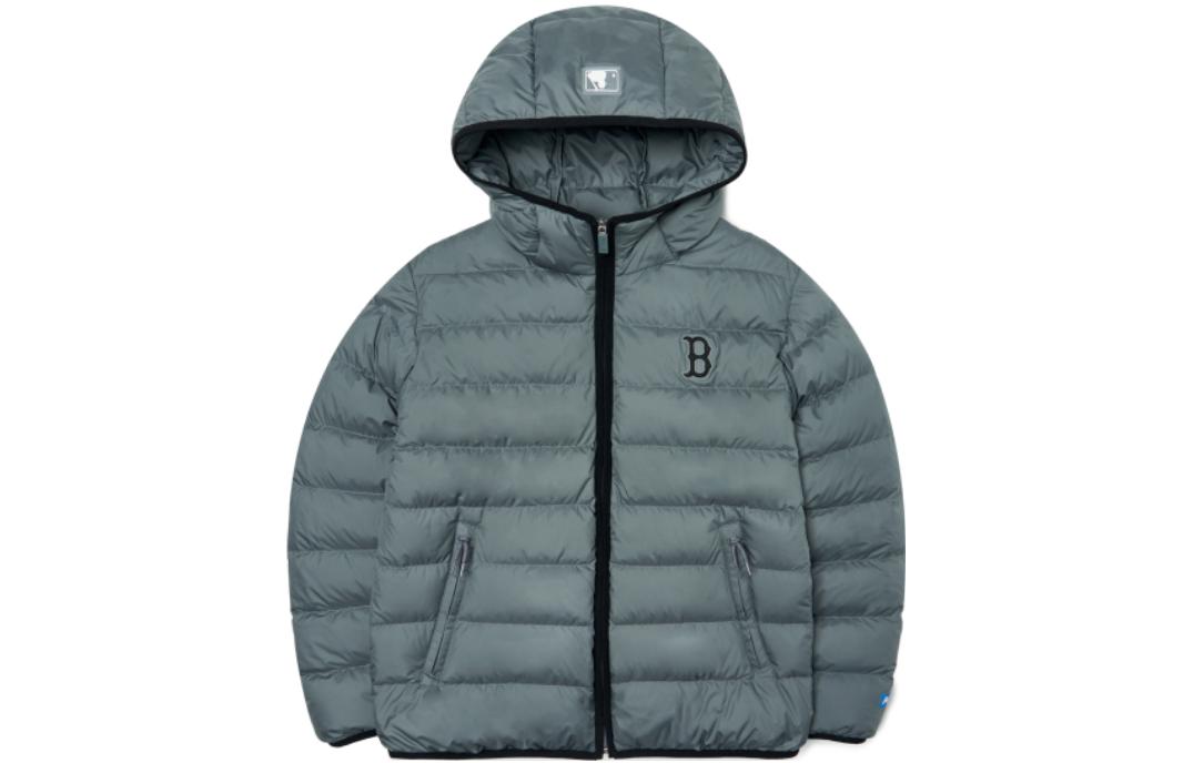 MLB FW22 Unisex Quilted Down Jacket with Hood Stone Grey. 3ADJA0426-43GRS