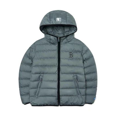 MLB FW22 Unisex Quilted Down Jacket with Hood Stone Grey. 3ADJA0426-43GRS