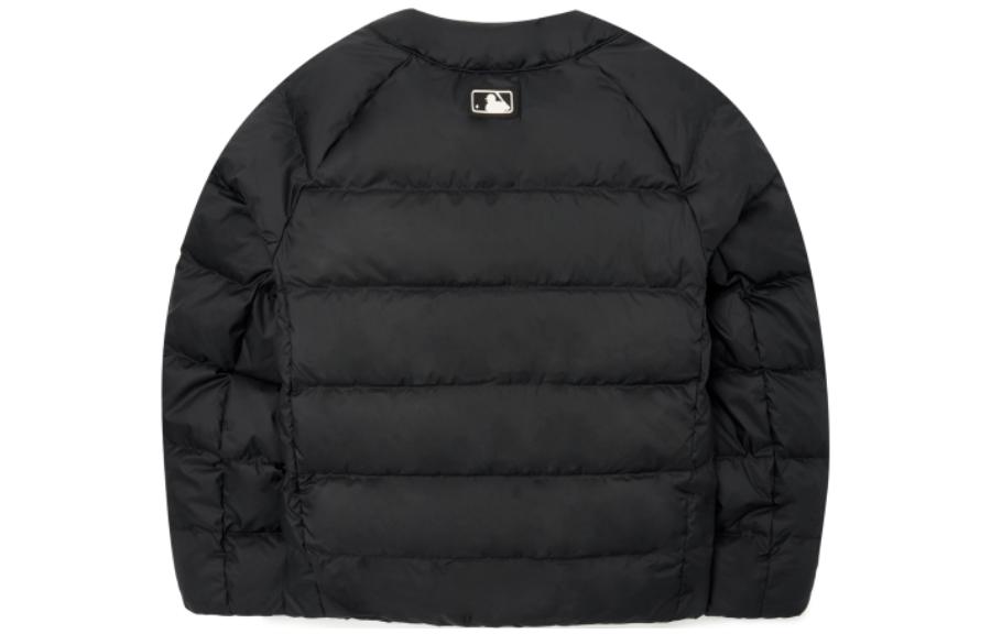 Lookbook MLB FW22 Unisex Short Puffer Jacket Black with Logo Embroidery. 3ADJB0126-50BKS