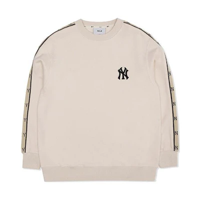MLB FW22 Unisex Vintage Logo Embroidery Crewneck Sweatshirt Cream Color 3AMTM0826-50CRS