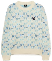 MLB FW23 All-Over Letter Print Knit Sweater Unisex - Cream Beige. 3AKPM0434-50CRD MLB FW23 All-Over Letter Print Knit Sweater Unisex - Cream Beige. 3AKPM0434-50CRD