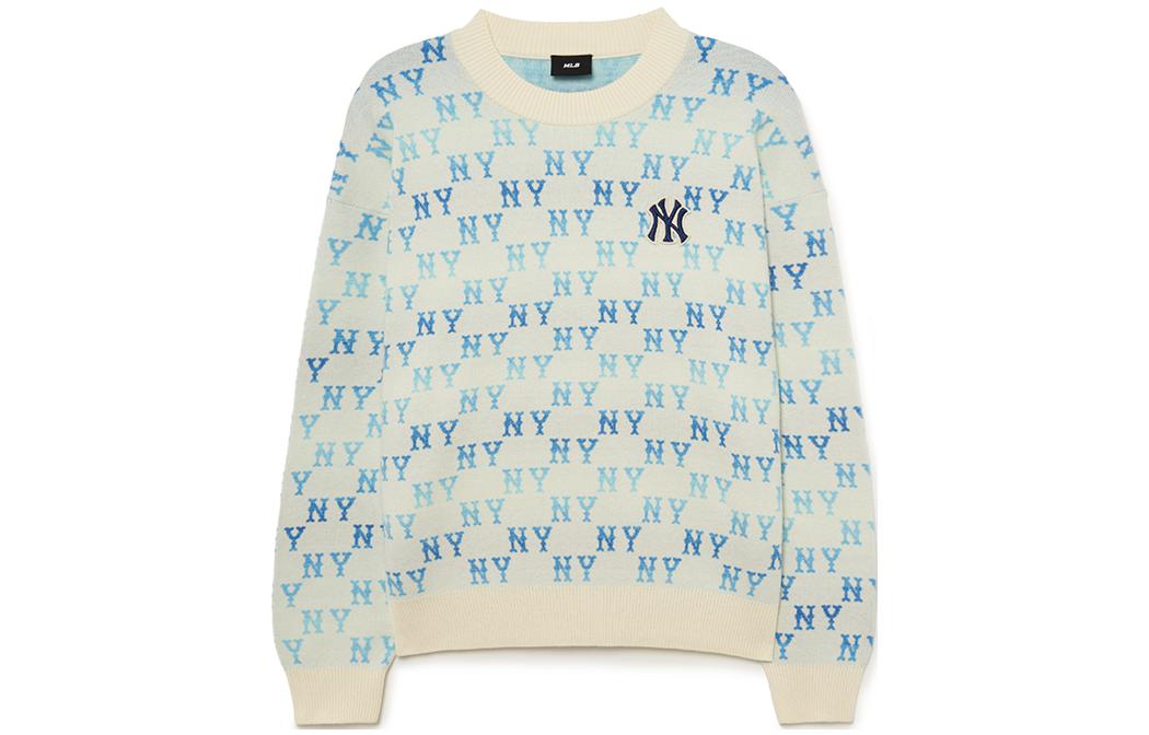 Order MLB FW23 All-Over Letter Print Knit Sweater Unisex - Cream Beige. 3AKPM0434-50CRD