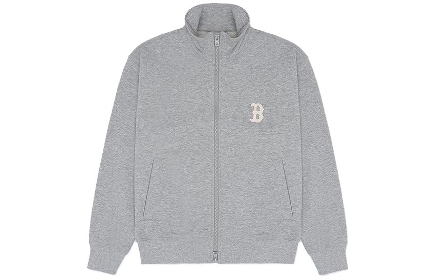 MLB FW23 Boston Red Sox Embroidered Logo Zip-Up Jacket Sweatshirt Unisex Grey 3ATRB1034-43MGD 圖 2