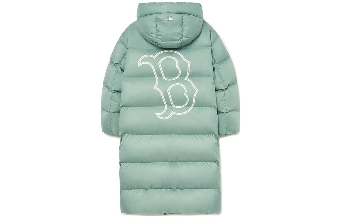 MLB FW23 Boston Red Sox Oversized Logo Hooded Long Puffer Jacket Mint Unisex. 3ADJB1136-43MTD