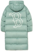 MLB FW23 Boston Red Sox Oversized Logo Hooded Long Puffer Jacket Mint Unisex. 3ADJB1136-43MTD MLB FW23 Boston Red Sox Oversized Logo Hooded Long Puffer Jacket Mint Unisex. 3ADJB1136-43MTD