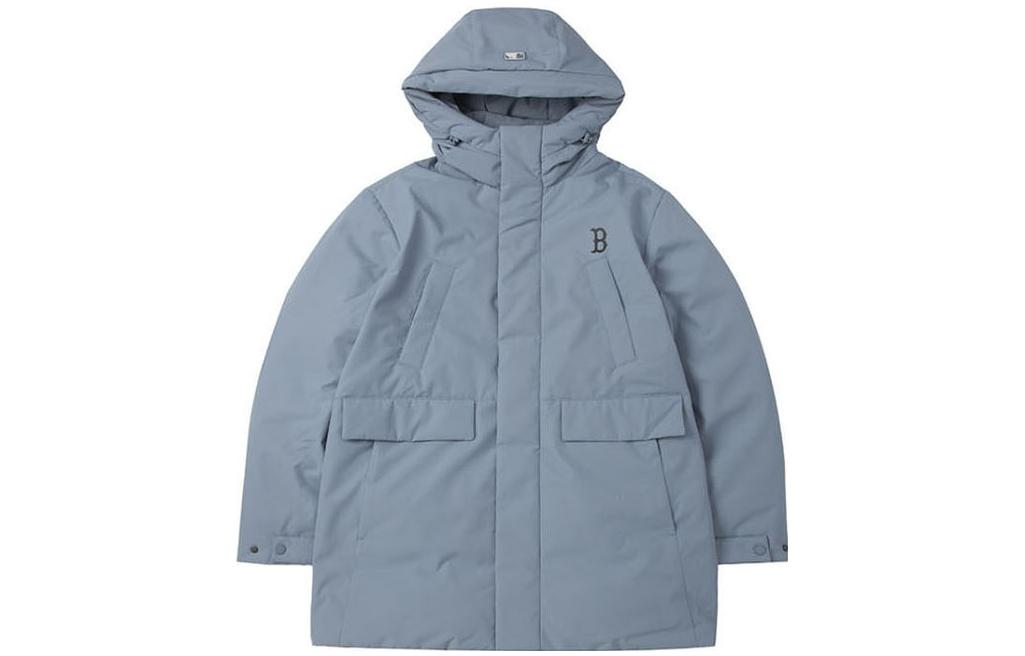 MLB FW23 Boston Red Sox Unisex Loose Fit Hooded Zip-Up Long Down Jacket Light Blue 3ADJB0936-43BLP