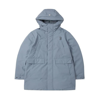 MLB FW23 Boston Red Sox Unisex Loose Fit Hooded Zip-Up Long Down Jacket Light Blue 3ADJB0936-43BLP