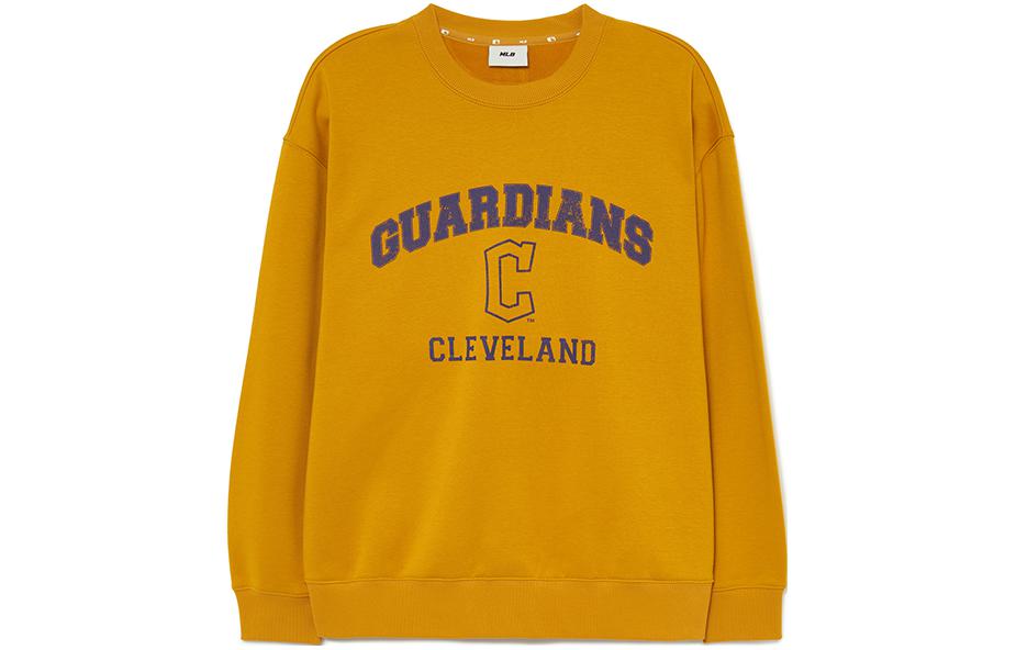MLB FW23 Cleveland Guardians Fleece Crewneck Sweatshirt Unisex Deep Mustard 3AMTV0436-45MSD 圖 2