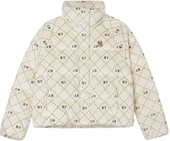 MLB FW23 Diamond Monogram Full Print Collared Loose-fit Puffer Jacket Cream Unisex 3FDJM0136-50CRD MLB FW23 Diamond Monogram Full Print Collared Loose-fit Puffer Jacket Cream Unisex 3FDJM0136-50CRD