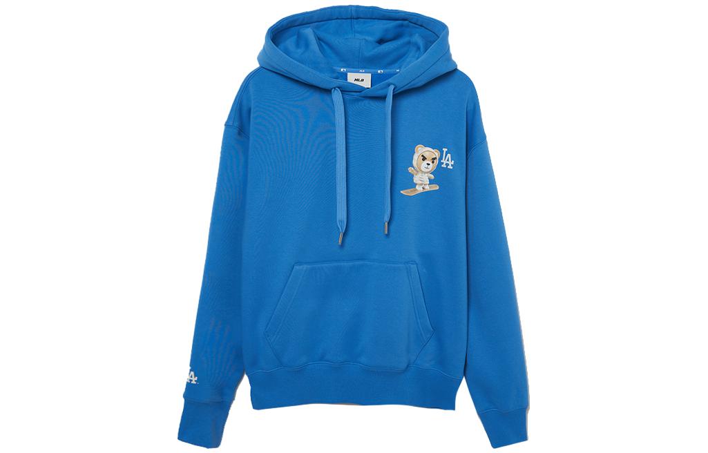 MLB FW23 LA Dodgers Cartoon Bear Hoodie Unisex Light Blue 3AHDE0136-07BLL