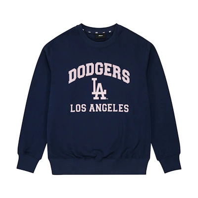MLB FW23 Los Angeles Dodgers Letter Print Navy Unisex Relaxed Crewneck Sweatshirt 3AMTV0134-07NYS
