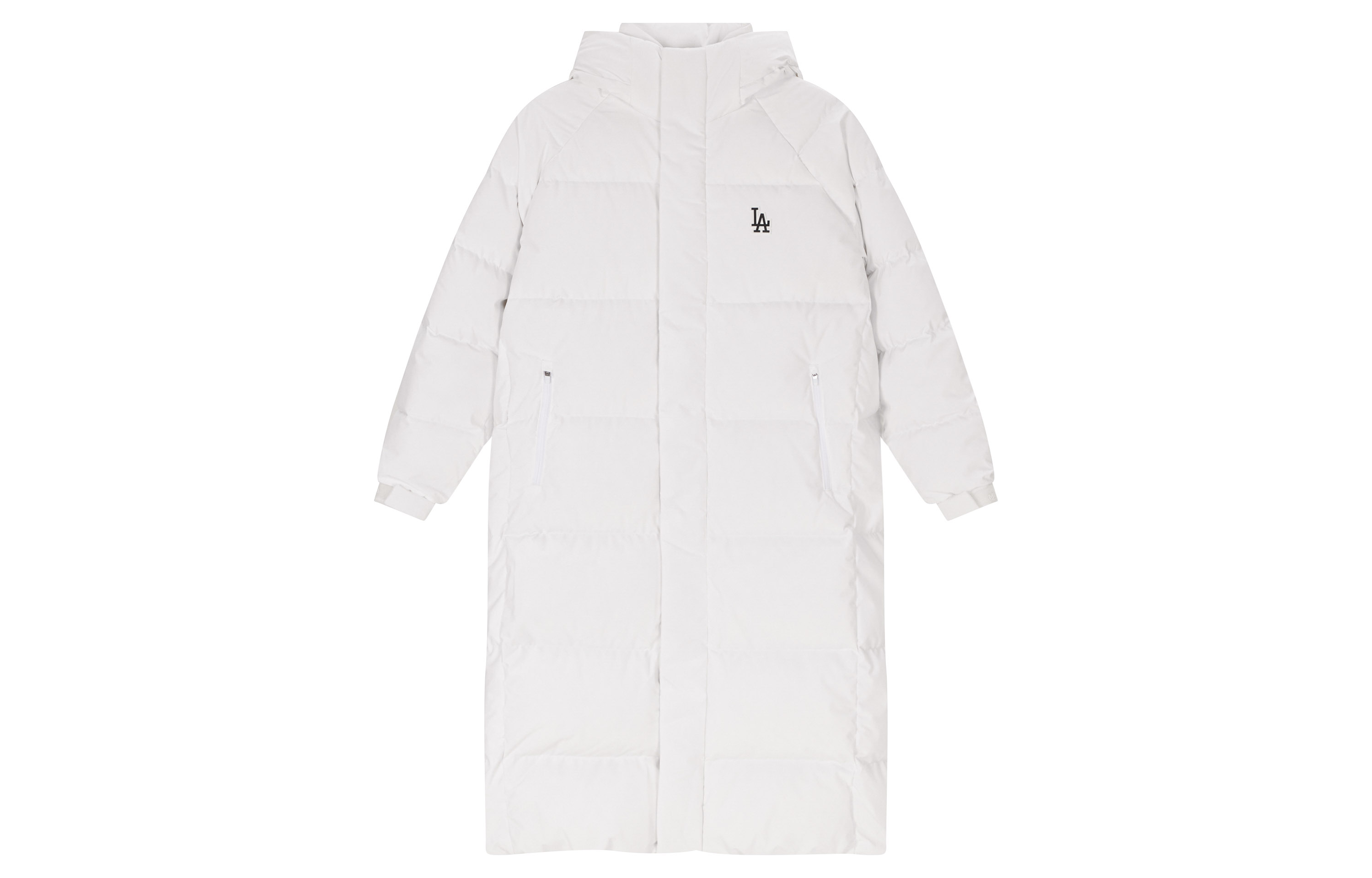 Lookbook MLB FW23 洛杉磯道奇隊刺繡Logo長版羽絨外套 白色 男女款 3ADJB1436-07WHS