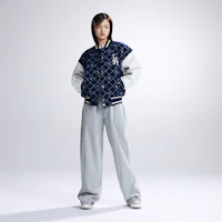 Purchase MLB FW23 洛杉磯道奇格紋字母復古棒球外套 海軍藍 男女款 3AJPM0634-07NYS