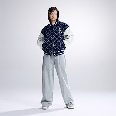 MLB FW23 洛杉磯道奇格紋字母復古棒球外套 海軍藍 男女款 3AJPM0634-07NYS Purchase MLB FW23 洛杉磯道奇格紋字母復古棒球外套 海軍藍 男女款 3AJPM0634-07NYS