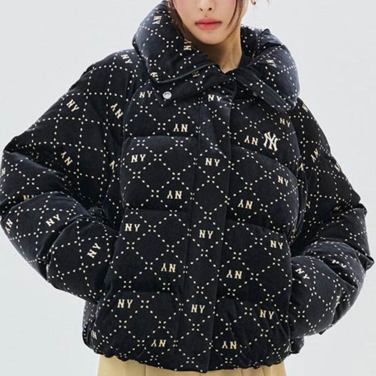 Shop Chaqueta Acolchada Unisex MLB FW23 Monograma Estampado Completo Negra. 3FDJM0136-50BKS